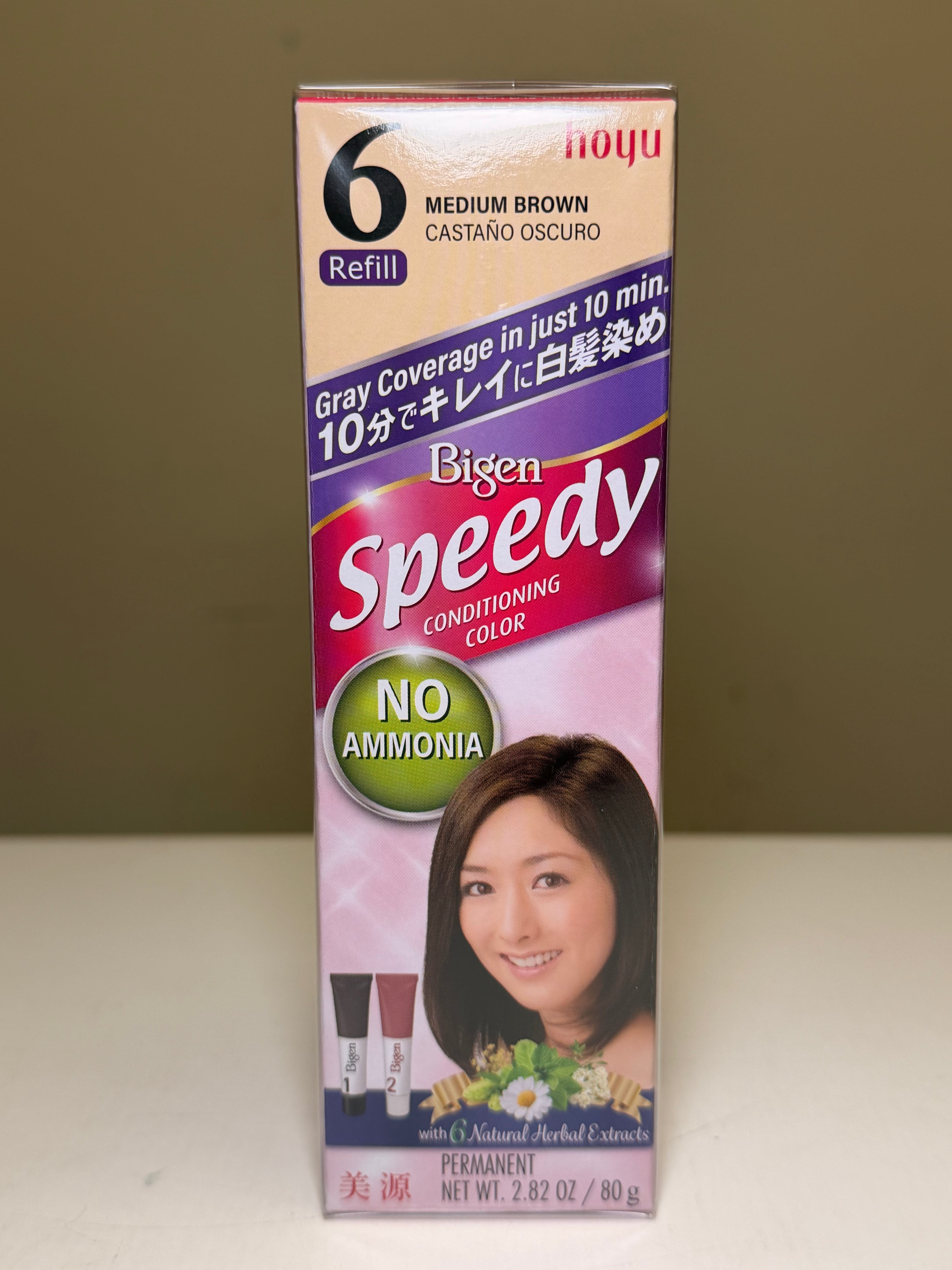 日本美源快速染发霜 6号 中性棕色 80克