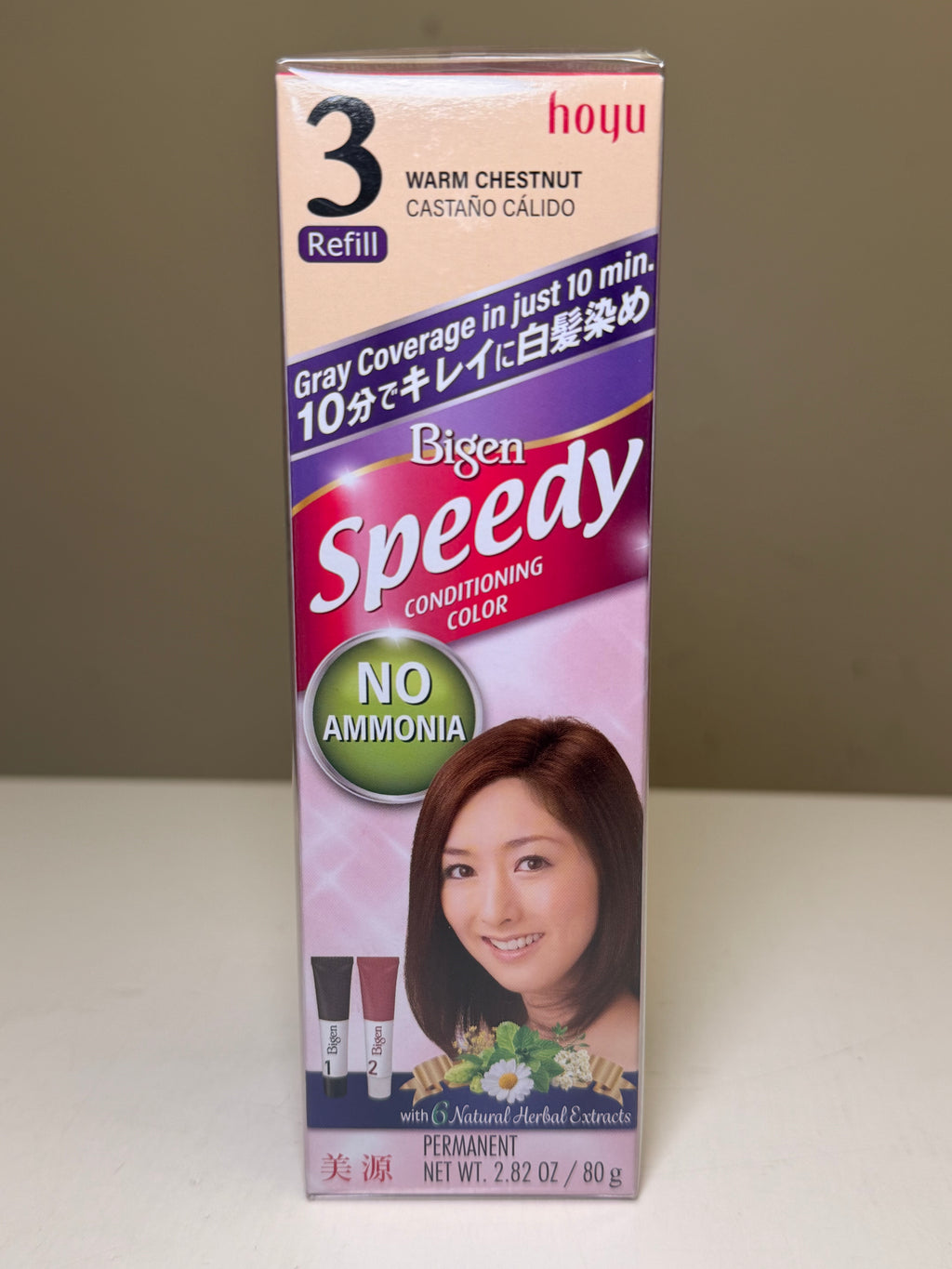 日本美源快速染发霜 3号暖栗色 80克