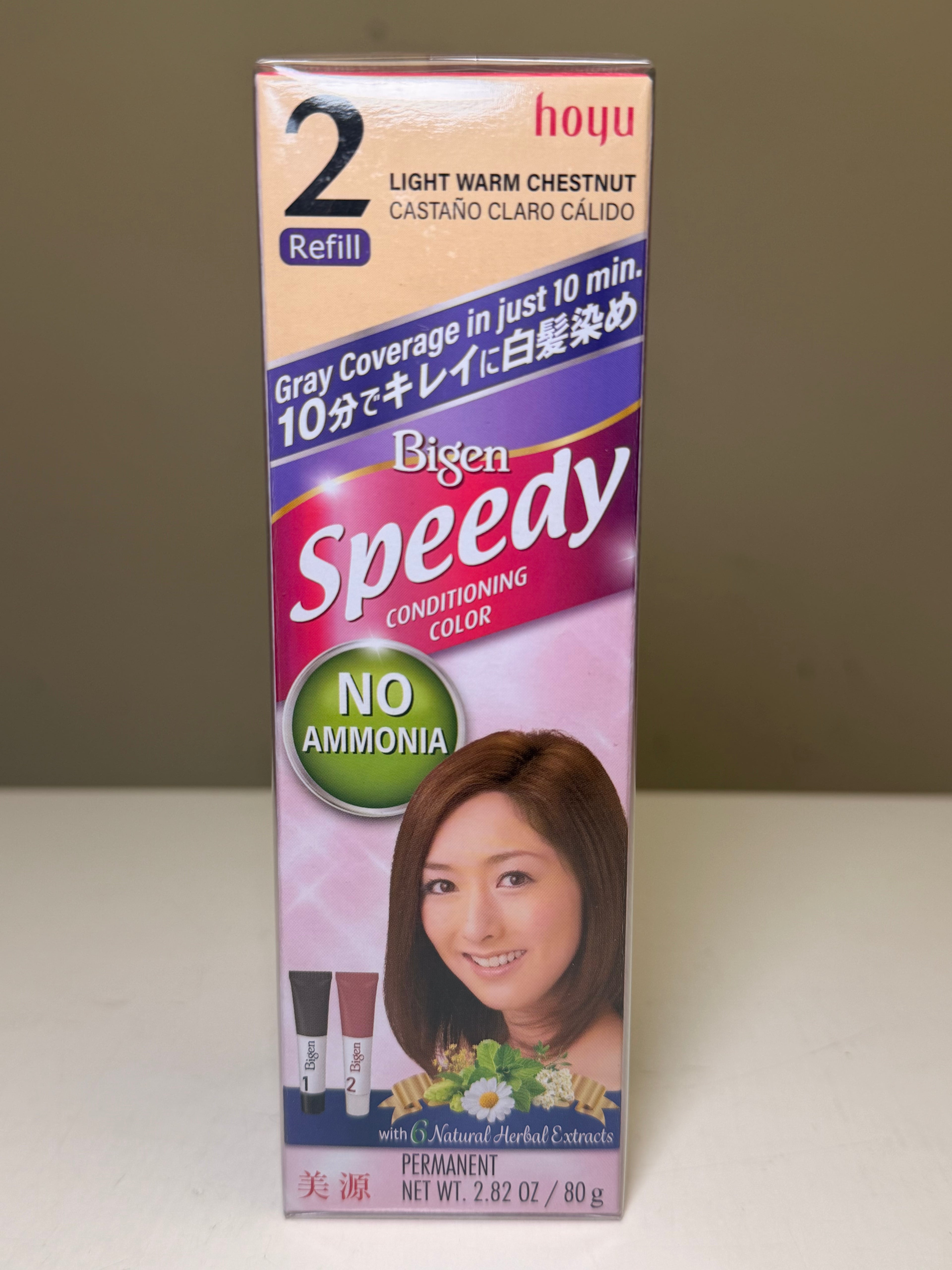 日本美源快速染发霜￼ 2号浅暖栗色 80克